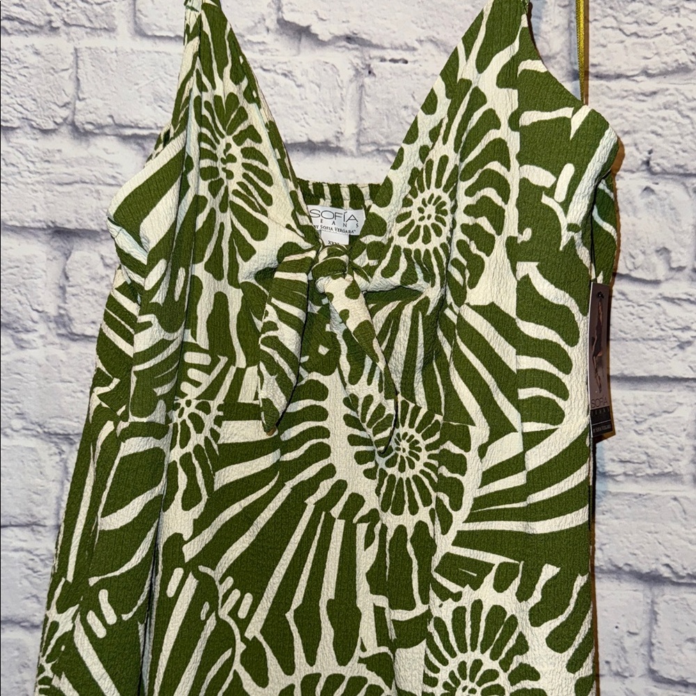 Sofia by Sofia Vergara Green and White Maxi Dress Size XXXL/22 NWT